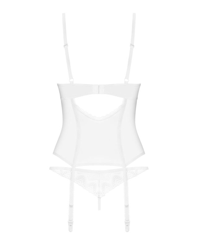Корсет Obsessive Alissium corset & thong M/L (мятая упаковка!!!)