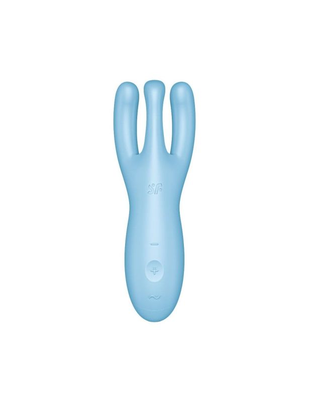 Клиторальный смарт вибратор Satisfyer Threesome 4 Blue с тремя пальчиками