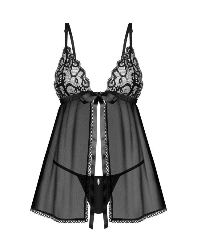 Пеньюар и трусики Obsessive Blomentis babydoll & thong M/L