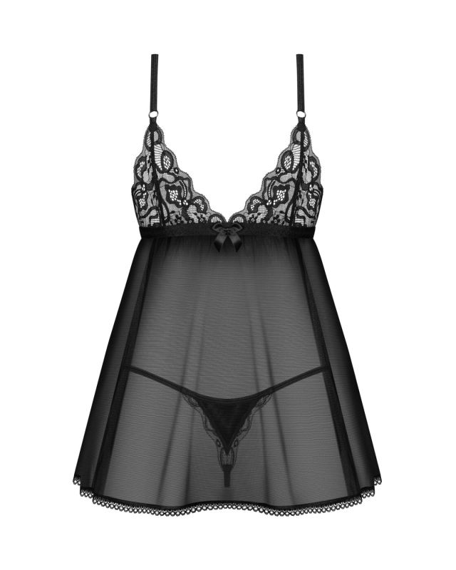 Пеньюар и трусики Obsessive Blomentis babydoll & thong M/L