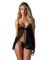 Пеньюар и трусики Obsessive Blomentis babydoll & thong XS/S