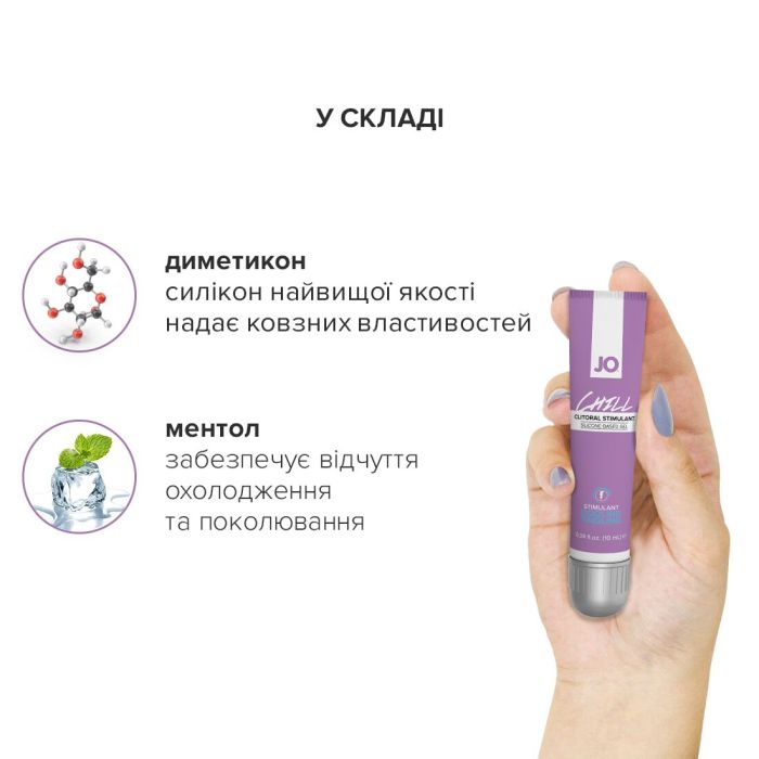 Стимулирующий гель для клитора JO CHILL COOLING (10 мл) охлаждающий