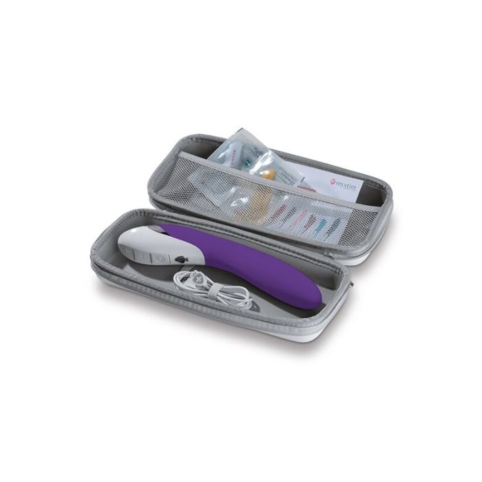 Мощный вибратор Mystim Sassy Simon Purple с двумя моторами и стимулирующим рельефом