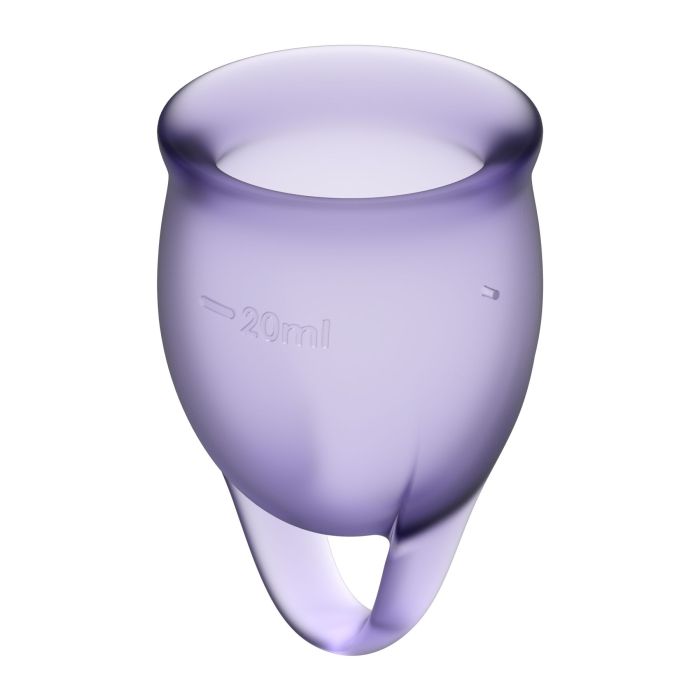 Набор менструальных чаш Satisfyer Feel Confident (lila), 15мл и 20мл, мешочек для хранения