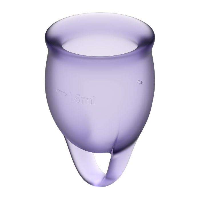 Набор менструальных чаш Satisfyer Feel Confident (lila), 15мл и 20мл, мешочек для хранения