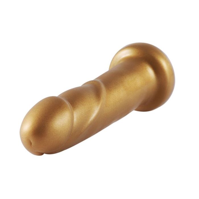 Золотой фаллоимитатор Hismith 6.8" Golden Silicone Dildo, система KlicLok