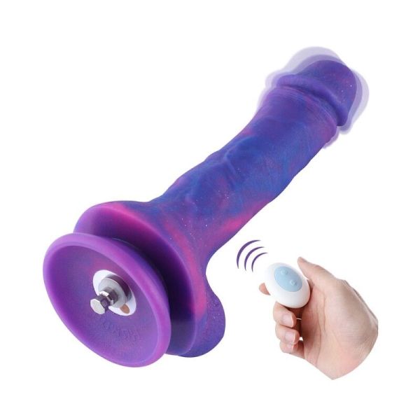 Фаллоимитатор 8.2" с вибрацией для секс-машин Hismith Purple Silicone Dildo with Vibe, KlicLok