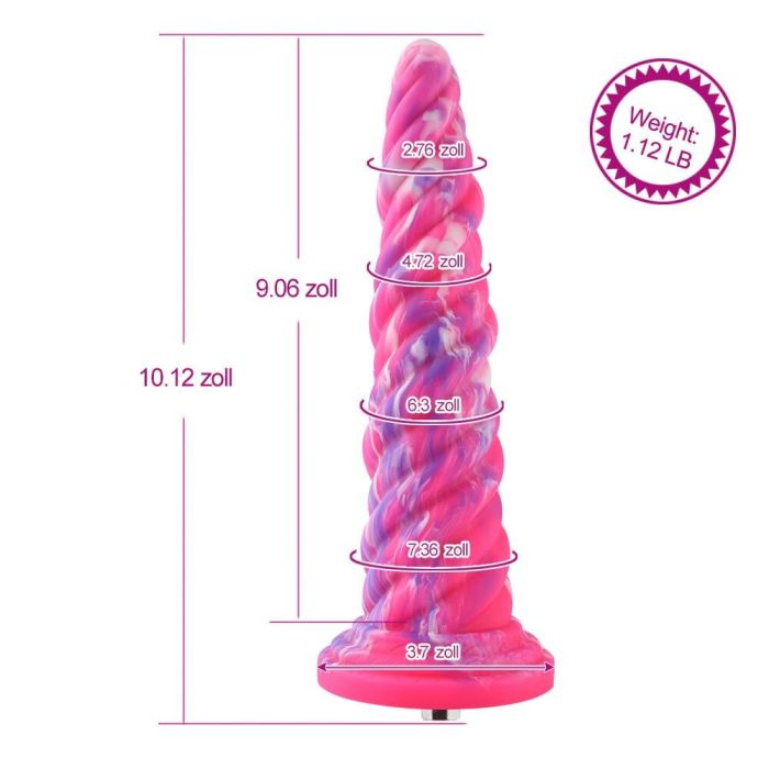 Фантазийный фаллоимитатор 10.12" для секс-машин Hismith Silicone Dildo rose Monster Series, KlicLok