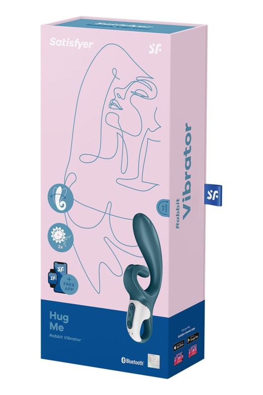Смарт вибратор кролик Satisfyer Hug Me Bluegrey, 2 мотора, диаметр 4,2см, широкая клиторальная часть