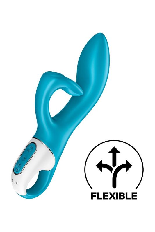 Вибратор кролик с тройным отростком Satisfyer Embrace me Turquoise, 2 мотора, диаметр 3,6 см
