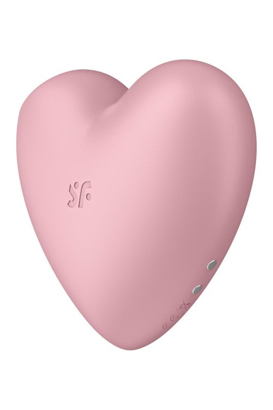 Вакуумный стимулятор-сердечко с вибрацией Satisfyer Cutie Heart Light Red