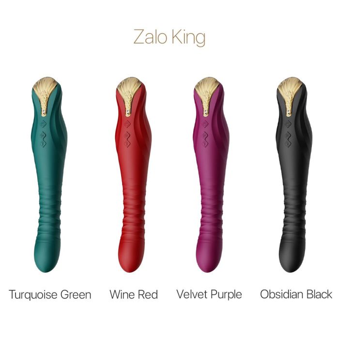 Смартвибратор-пульсатор Zalo — King Turquoise Green, кристалл Swarovski