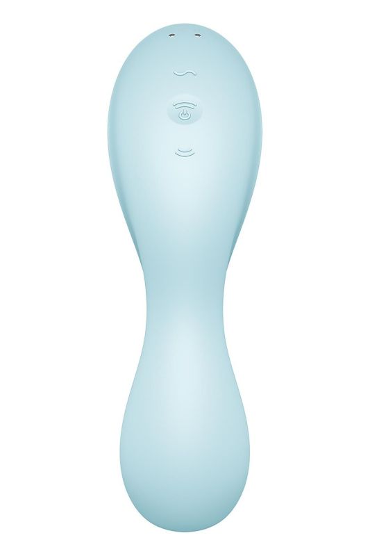 Вакуумный смарт-стимулятор с вибрацией Satisfyer Curvy Trinity 5 (Blue), управление со смартфона