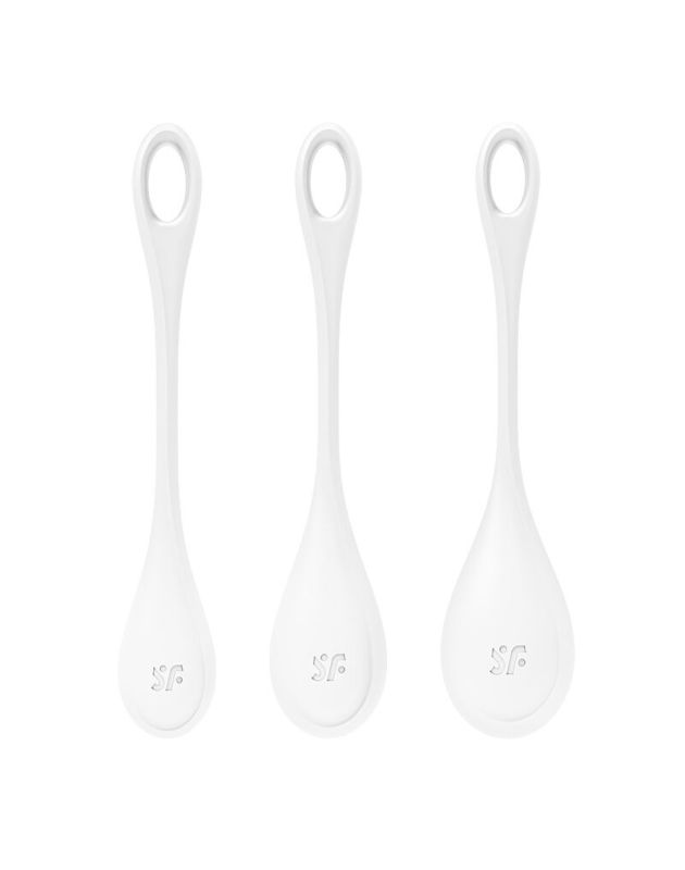 Набор йони бусин Satisfyer Yoni Power 1 White, диаметр 2-2,5-3см, вес 22-46-74гр
