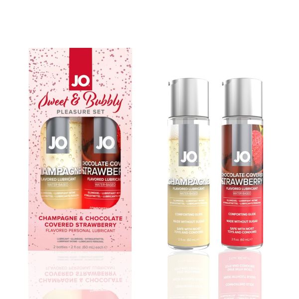 Набор лубрикантов JO Sweet&Bubbly — Champagne & Chocolate Covered Strawberry (2*60 мл)