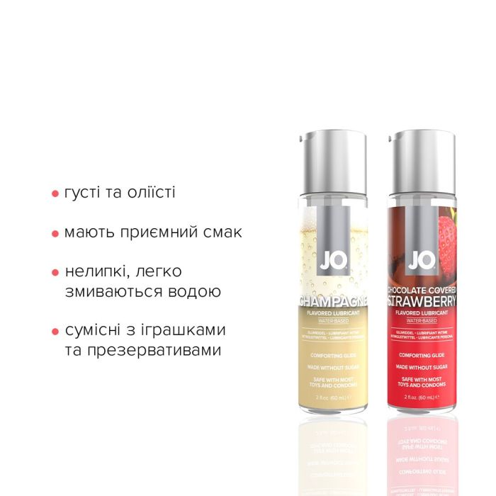 Набор лубрикантов JO Sweet&Bubbly — Champagne & Chocolate Covered Strawberry (2*60 мл)