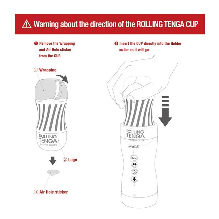 Автоматический мастурбатор Tenga VACUUM GYRO ROLLER SET, ротация и вакуум, совместим с Tenga Cup