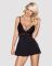 Сатиновый пеньюар с кружевом Obsessive 810-BAB-1 babydoll & thong L/XL, черный, пеньюар, танга