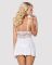 Сатиновый пеньюар с кружевом Obsessive 810-BAB-2 babydoll & thong S/M, белый, пеньюар, танга