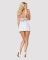 Сатиновый пеньюар с кружевом Obsessive 810-BAB-2 babydoll & thong L/XL, белый, пеньюар, танга