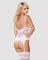 (SALE) Сатиновый кружевной корсет Obsessive 810-COR-2 babydoll & thong S/M, белый, корсет, танга