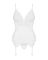 Сатиновый кружевной корсет Obsessive 810-COR-2 babydoll & thong L/XL, белый, корсет, танга