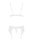Кружевной комплект белья Obsessive 810-SEG-2 S/M White, бюстгальтер, стринги, пояс для чулок