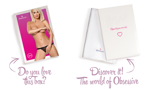 (SALE) Кружевные танга с доступом Obsessive 828-THC-1 crotchless thong L/XL, черные