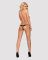 Кружевные танга с двумя отверстиями Obsessive 831-THC-1 crotchless thong S/M, черные, бантики
