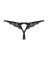Кружевные танга с двумя отверстиями Obsessive 831-THC-1 crotchless thong S/M, черные, бантики
