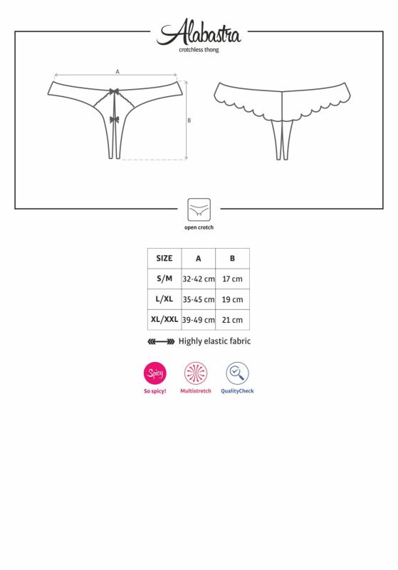 Кружевные трусики с доступом Obsessive Alabastra L/XL, белый