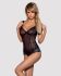 (SALE) Сетчатое боди на косточках Obsessive Amanta teddy L/XL, черное, с доступом