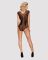 (SALE) Бодистокинг из крупной сетки с кружевом Obsessive B112 teddy XL/XXL, черный, с доступом