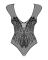 (SALE) Бодистокинг из крупной сетки с кружевом Obsessive B112 teddy XL/XXL, черный, с доступом