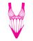 Сетчатый бодистокинг с продольными вырезами Obsessive B121 teddy S/M/L, розовый