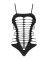 Бодистокинг с поперечными вырезами Obsessive B122 teddy S/M/L, черный