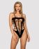 Бодистокинг с поперечными вырезами Obsessive B122 teddy S/M/L, черный