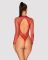 Сетчатый бодистокинг с длинным рукавом Obsessive B126 teddy red S/M/L, красный