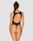 Ажурный бодистокинг с эффектом шнуровки Obsessive B129 teddy black S/M/L, черный, с доступом