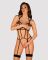 Боди из стреп с доступом Obsessive Badossa crotchless teddy S/M, черный