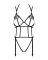 Боди из стреп с доступом Obsessive Badossa crotchless teddy S/M, черный