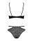 Эротический комплект под латекс со стрепами Obsessive Bagirela 2-pcs set L/XL, черный, под леопард,
