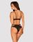 Эротический комплект под латекс со стрепами Obsessive Bagirela 2-pcs set L/XL, черный, под леопард,