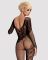 (SALE) Бодистокинг Obsessive Bodystocking F210 S/M/L black, рукава-митенки, сетка, цветное кружево