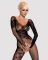 (SALE) Бодистокинг Obsessive Bodystocking F210 S/M/L black, рукава-митенки, сетка, цветное кружево