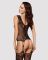 Бодистокинг Obsessive Bodystocking F221 S/M/L, силуэтный цветочный рисунок, имитация чулок
