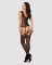 (SALE) Бодистокинг Obsessive Bodystocking F221 XL/XXL, силуэтный цветочный рисунок, имитация чулок