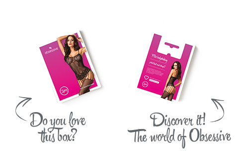 Бодистокинг Obsessive Bodystocking F235 S/M/L, тонкие подвязки, нежный декор, сеточка