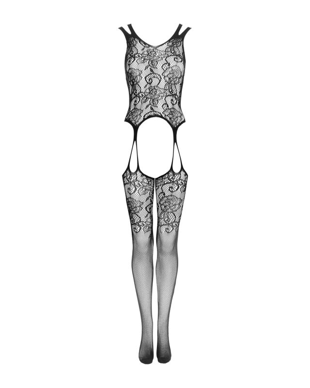 Бодистокинг Obsessive Bodystocking F237 XL/XXL, растительное плетение, имитация чулок