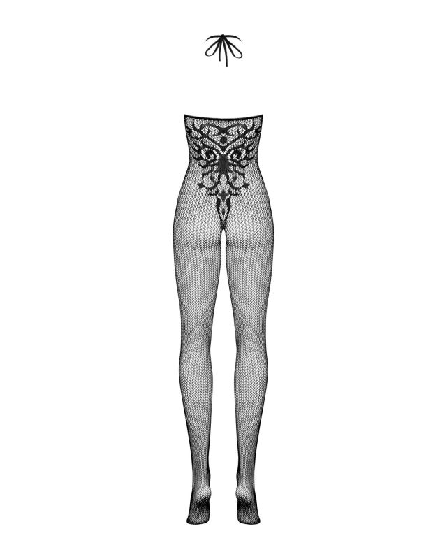 (SALE) Бодистокинг Obsessive Bodystocking G308 S/M/L, халтер, декор в виде татуировки